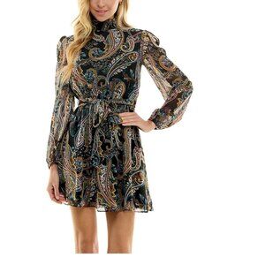 City Studios Juniors' Paisley-Print Fit & Flare Dress New Size Tag is missing